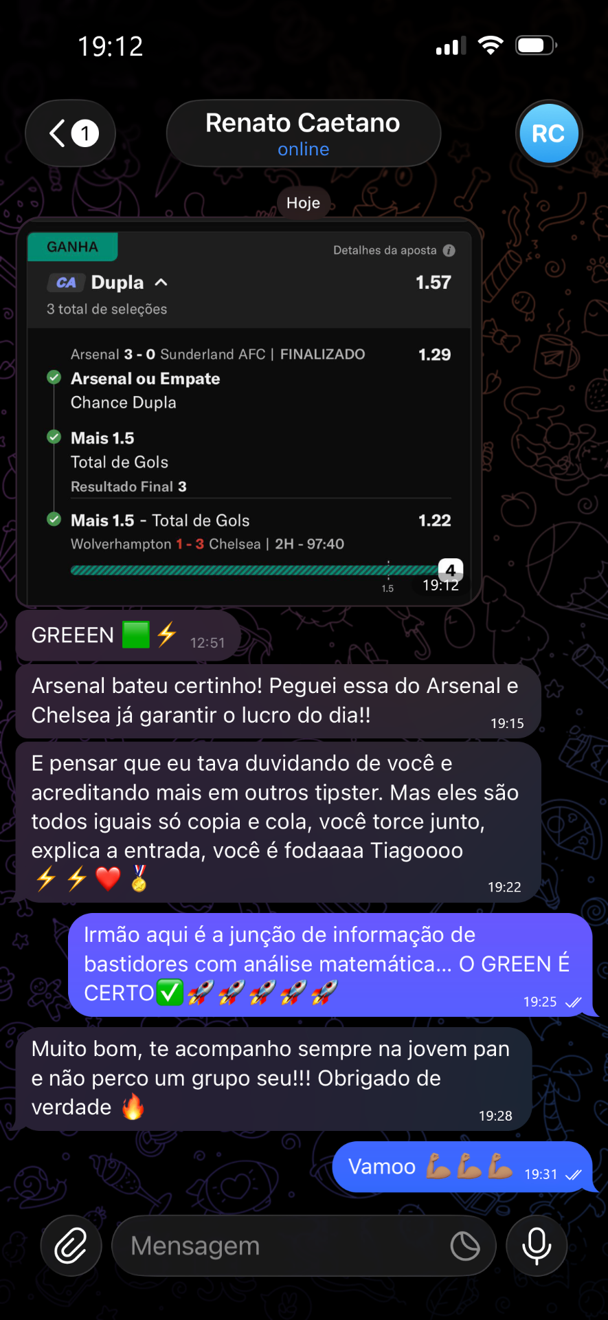 Renato Caetano — GREEN no Arsenal e Chelsea